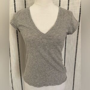 Free people Gray V-Neck Women's Top